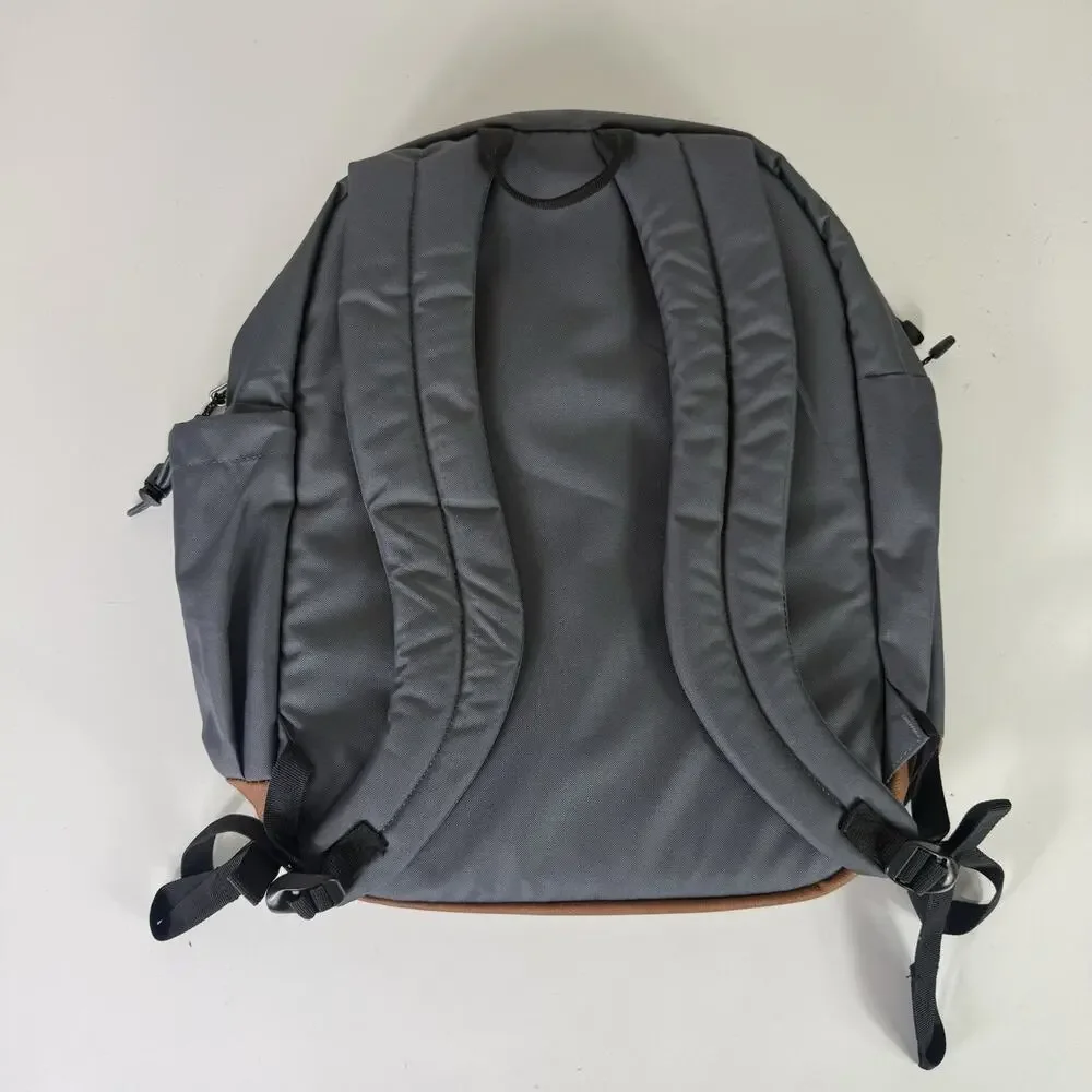 New Columbia Gray Northern Pass II Backpack With Brown Faux Leather Bottom